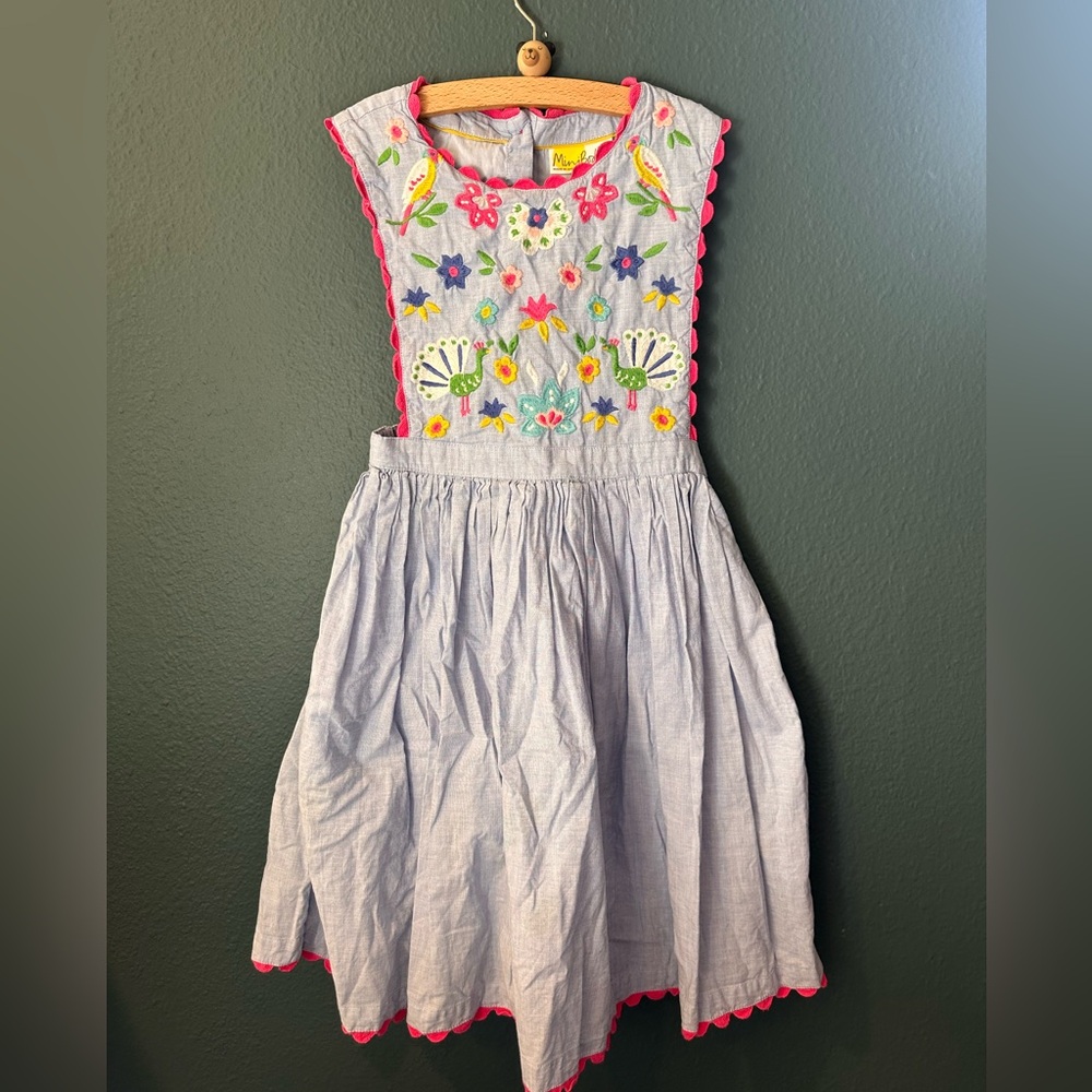 Girls 8-9y mini boden embroidered dress